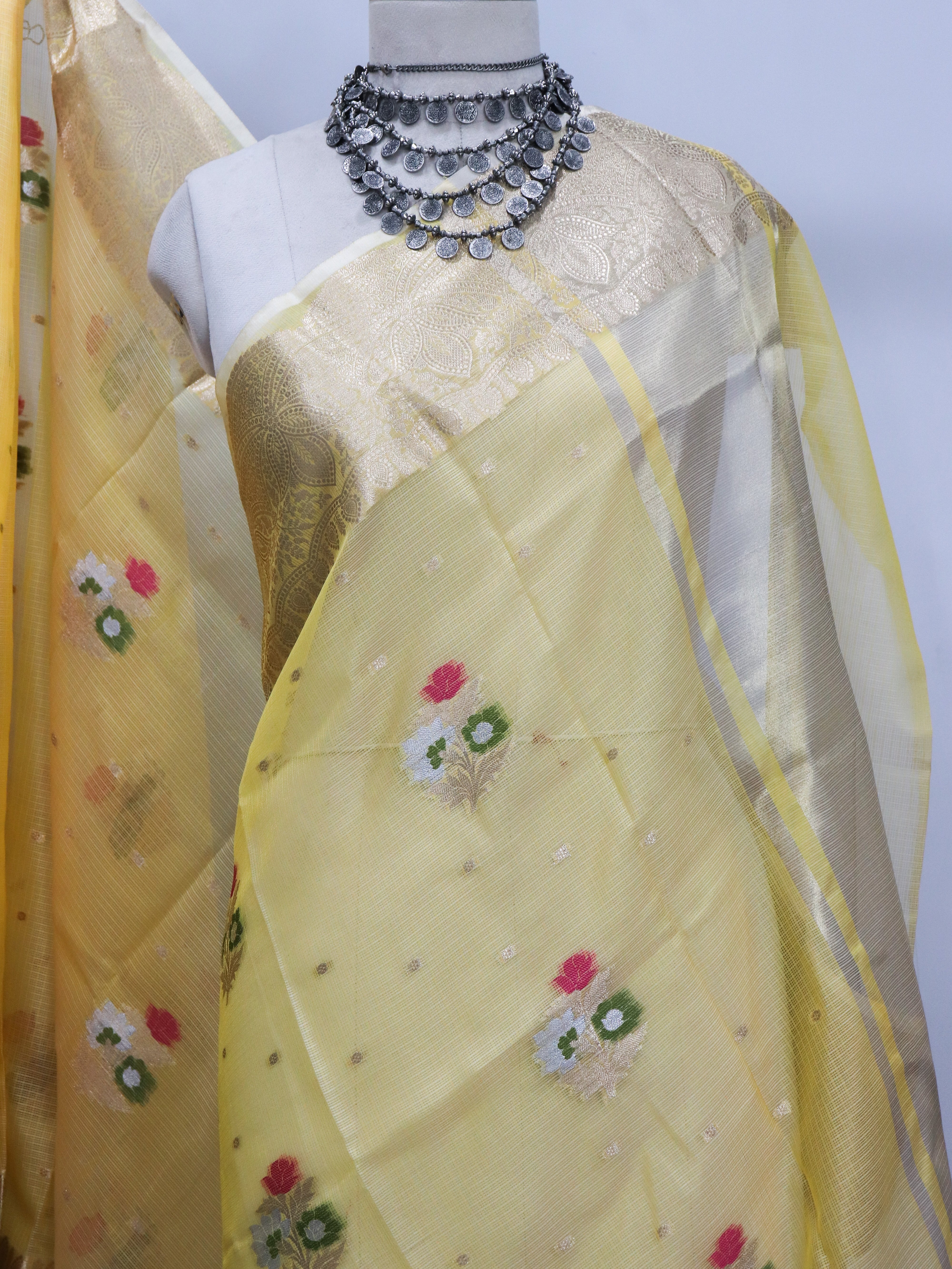 Banarasi Kota Silk Saree With Zari And Tilfi Meena Buti