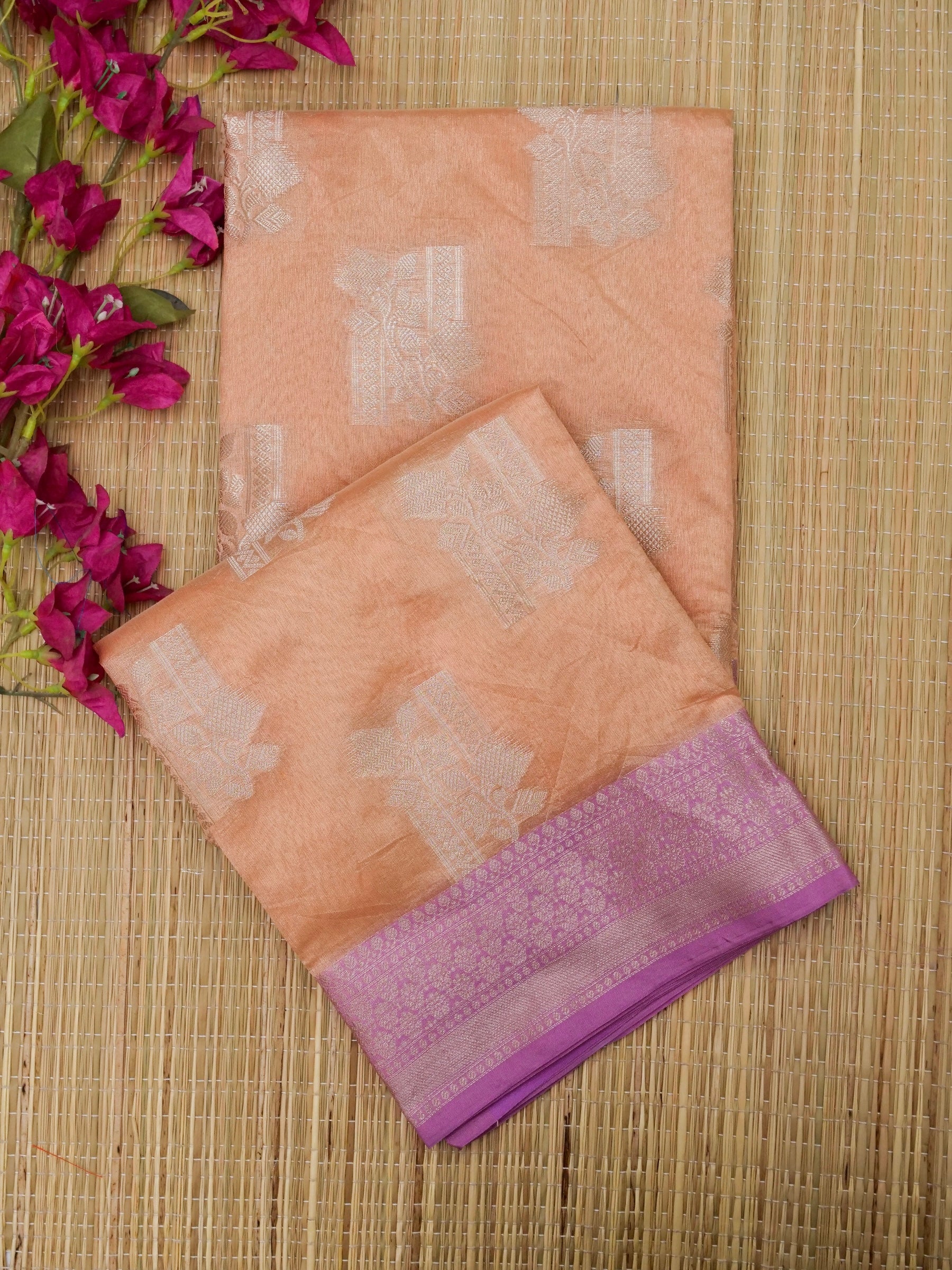 Banarasi tassar silk allover jari Buta with contrast rich pallu with jacquard Blouse