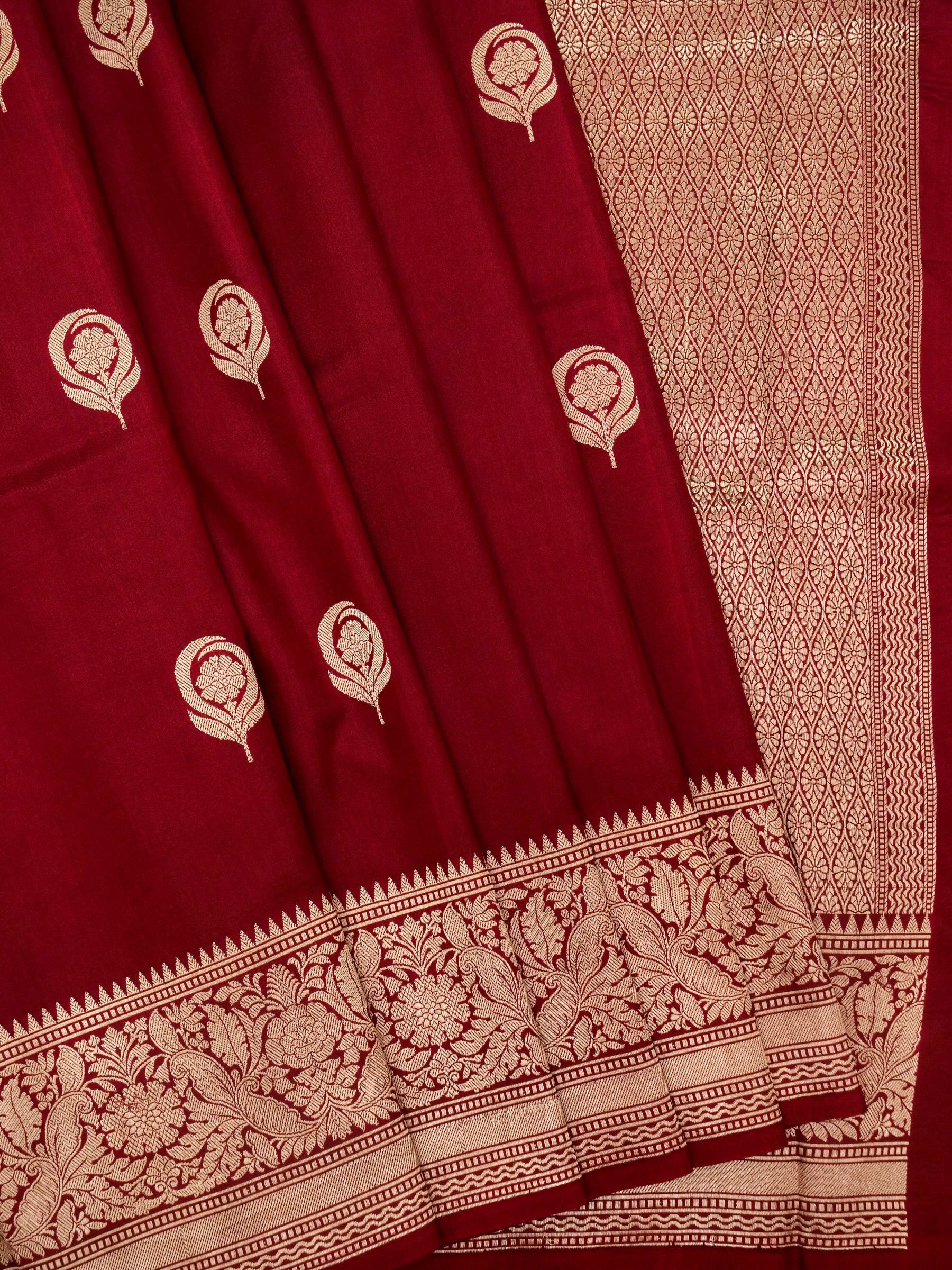 Banarasi handloom pure raw mango kadwa buti design with blouse