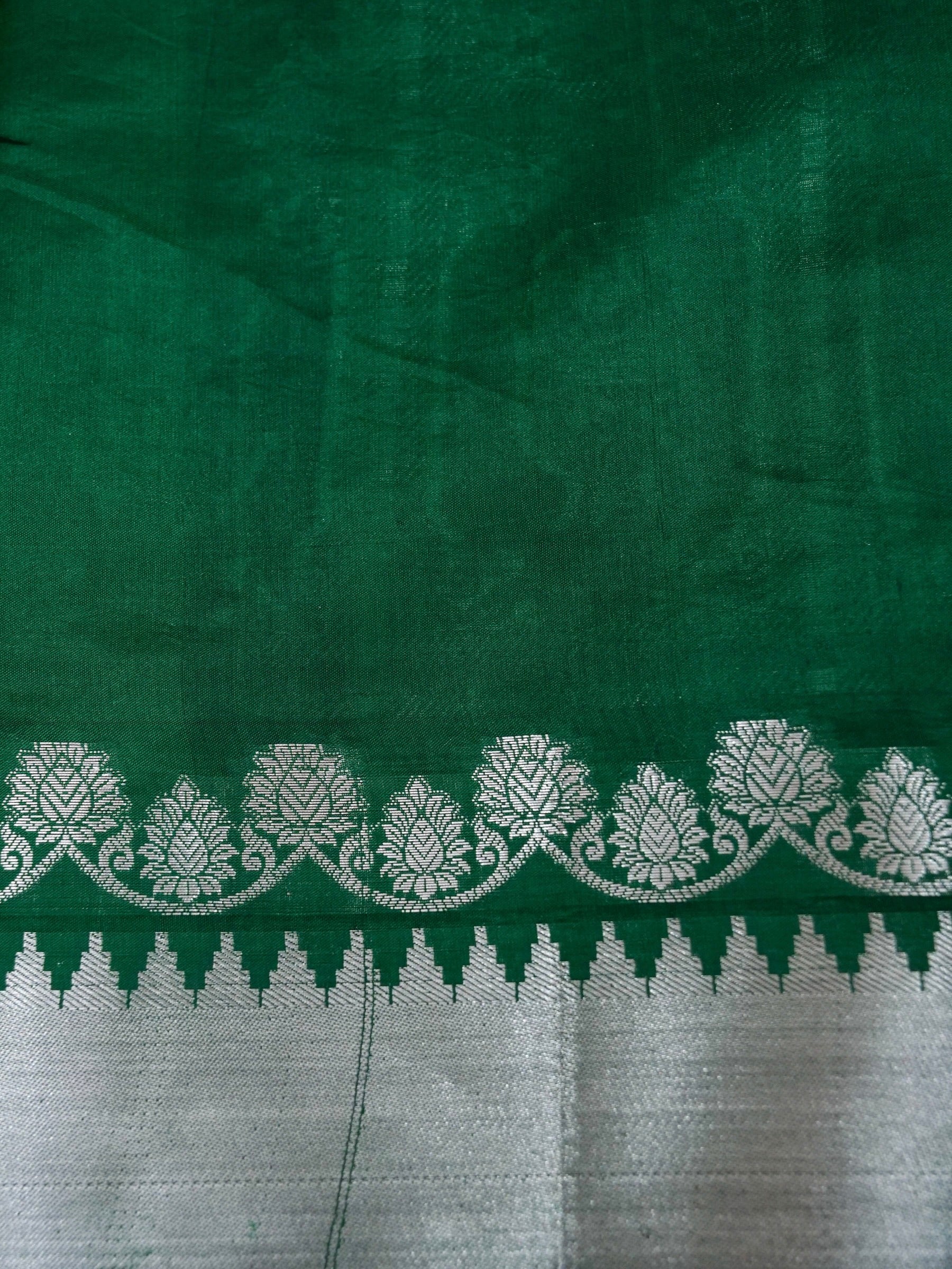 Banarasi pure raw mango silk allover jari box design with Meena With contrast blouse