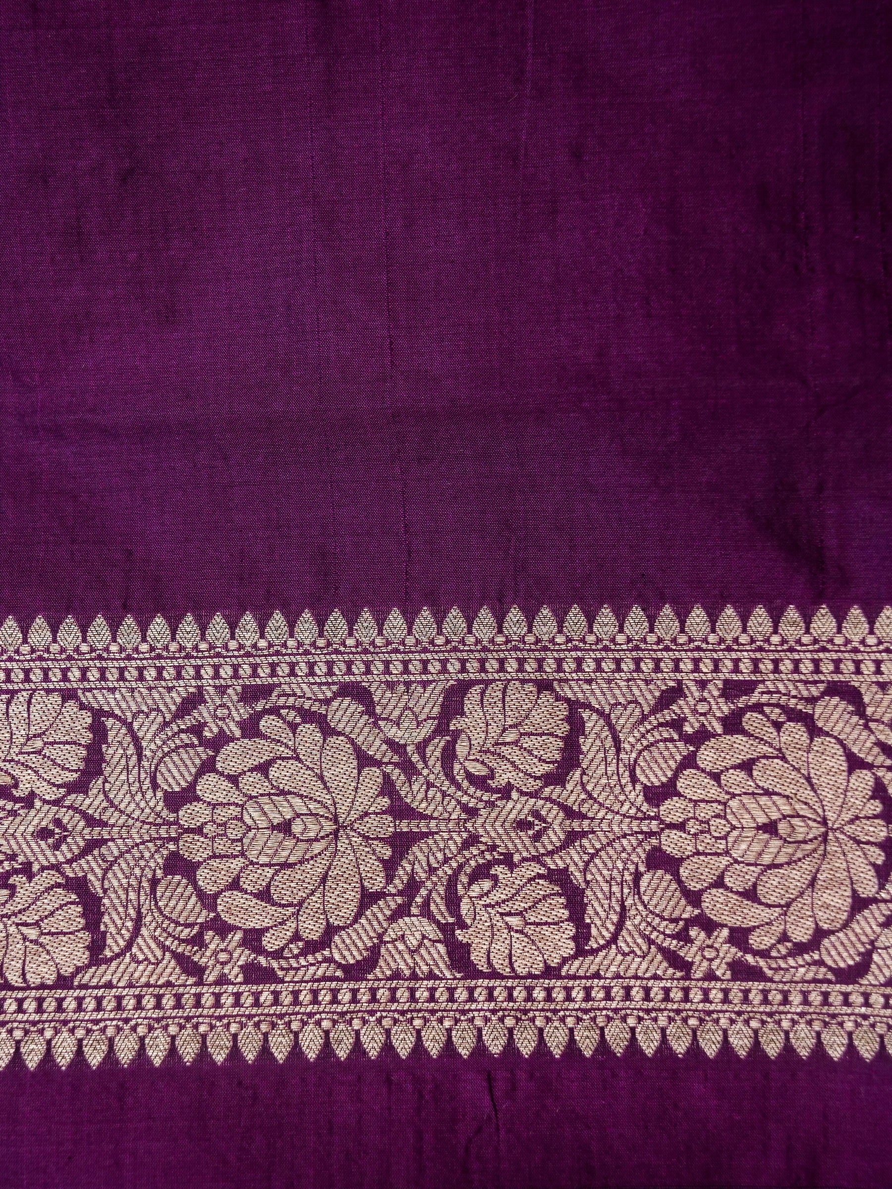 Banarasi Handloom pure katan silk Allover jari jaal design with tilfi Meena Jari patta blouse