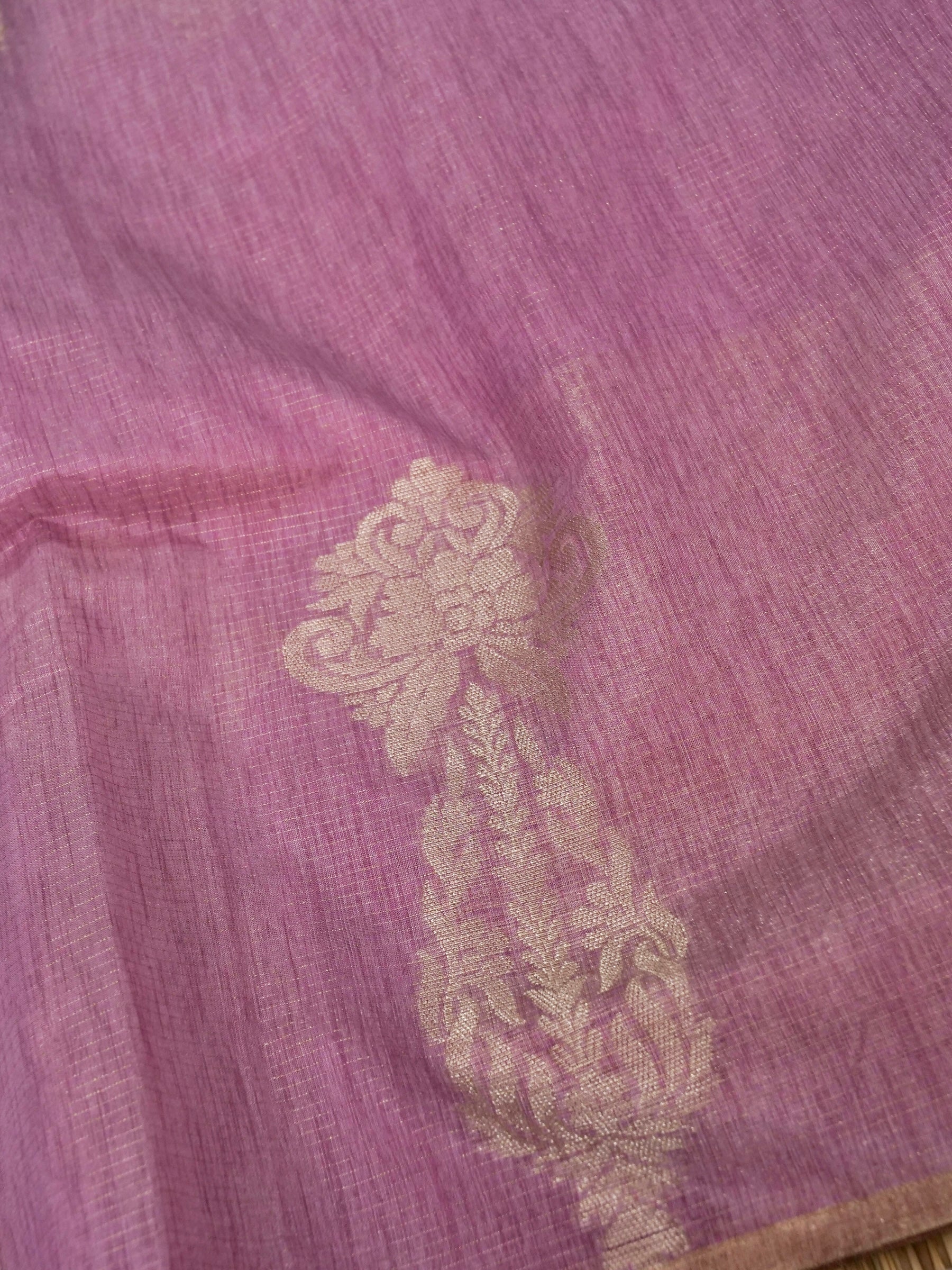 Banarasi Tassar silk zari linning skurt Buta border banarasi pallu with jacquard Blouse