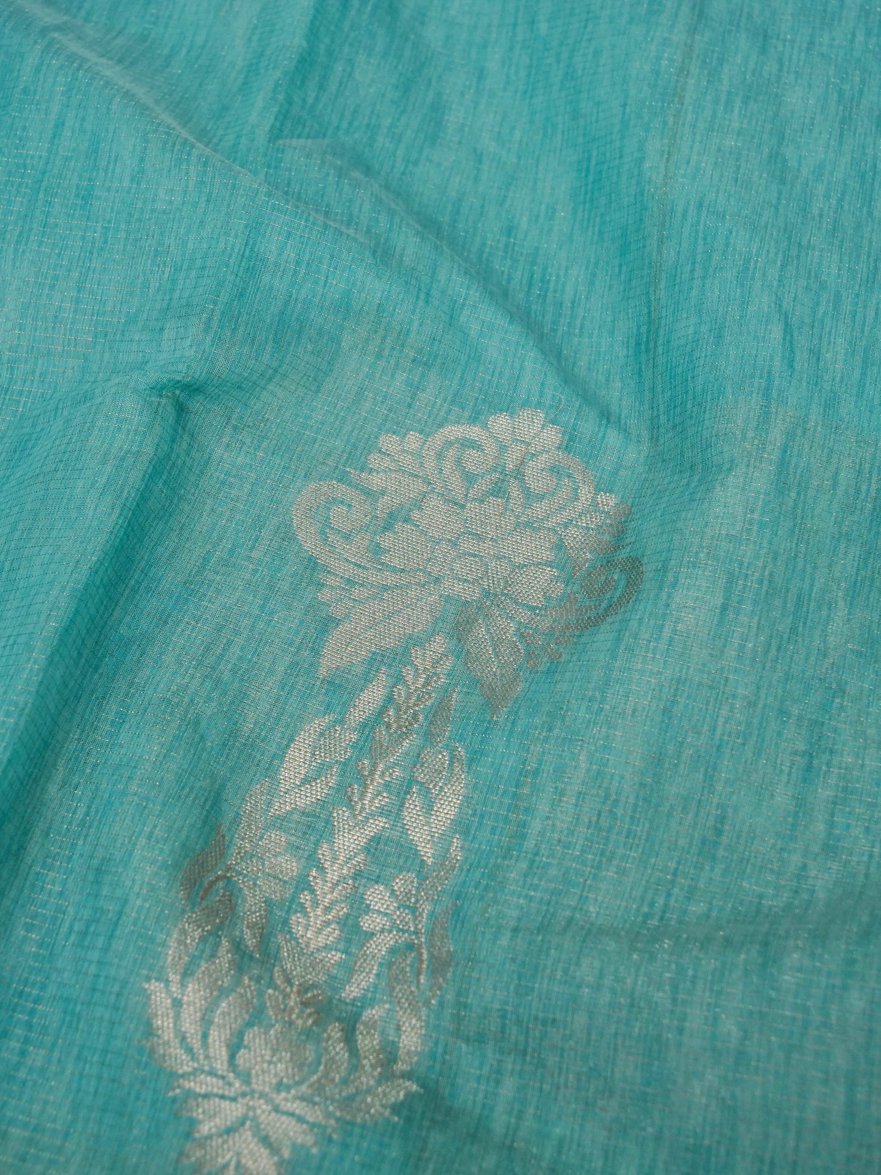 Banarasi Tassar silk zari linning skurt Buta border banarasi pallu with jacquard Blouse