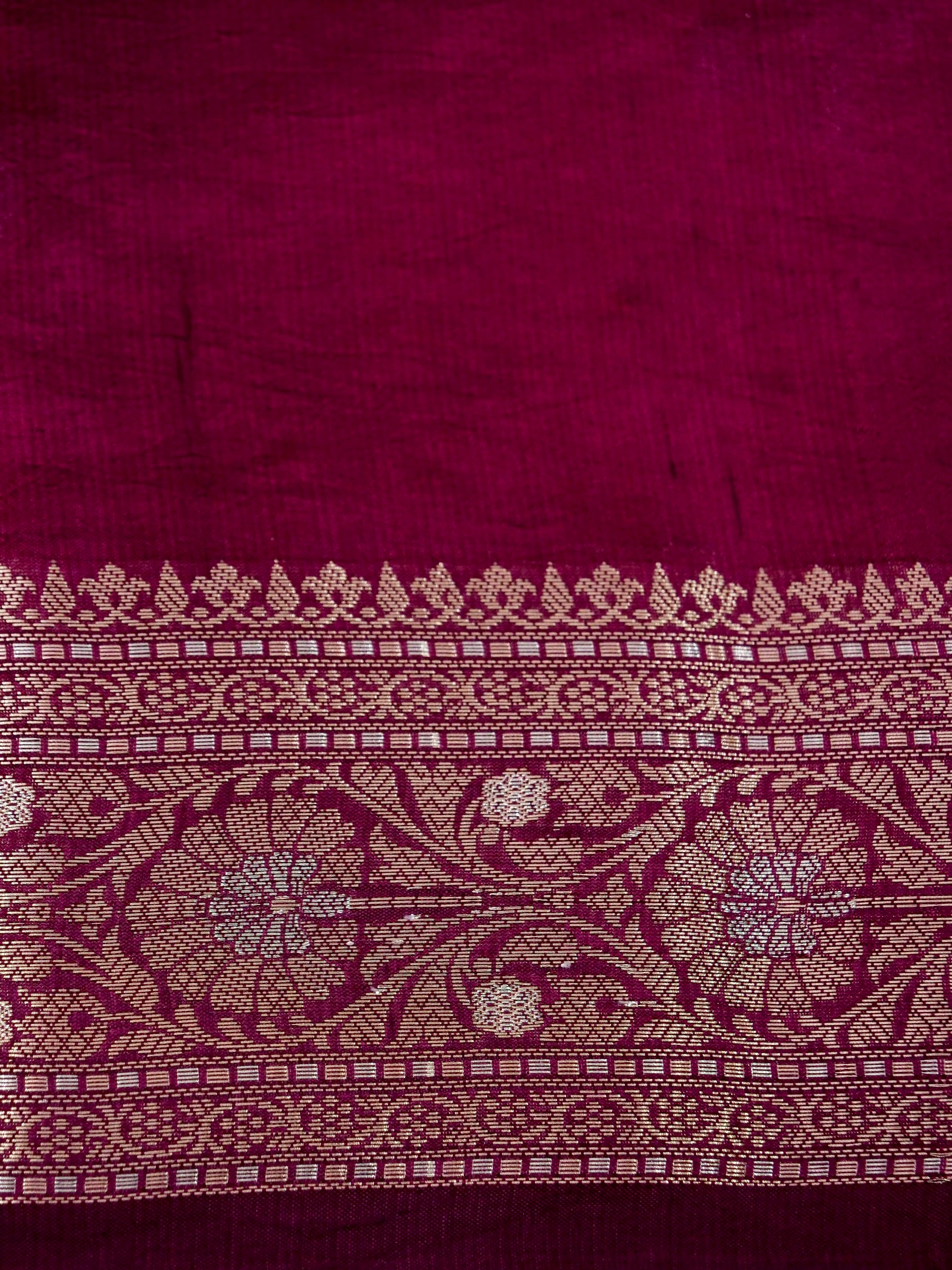 Banarasi Pure Mango Silk Allover Rupa Sona Zari Buti Design Light Weight with Attached Contrast Blouse