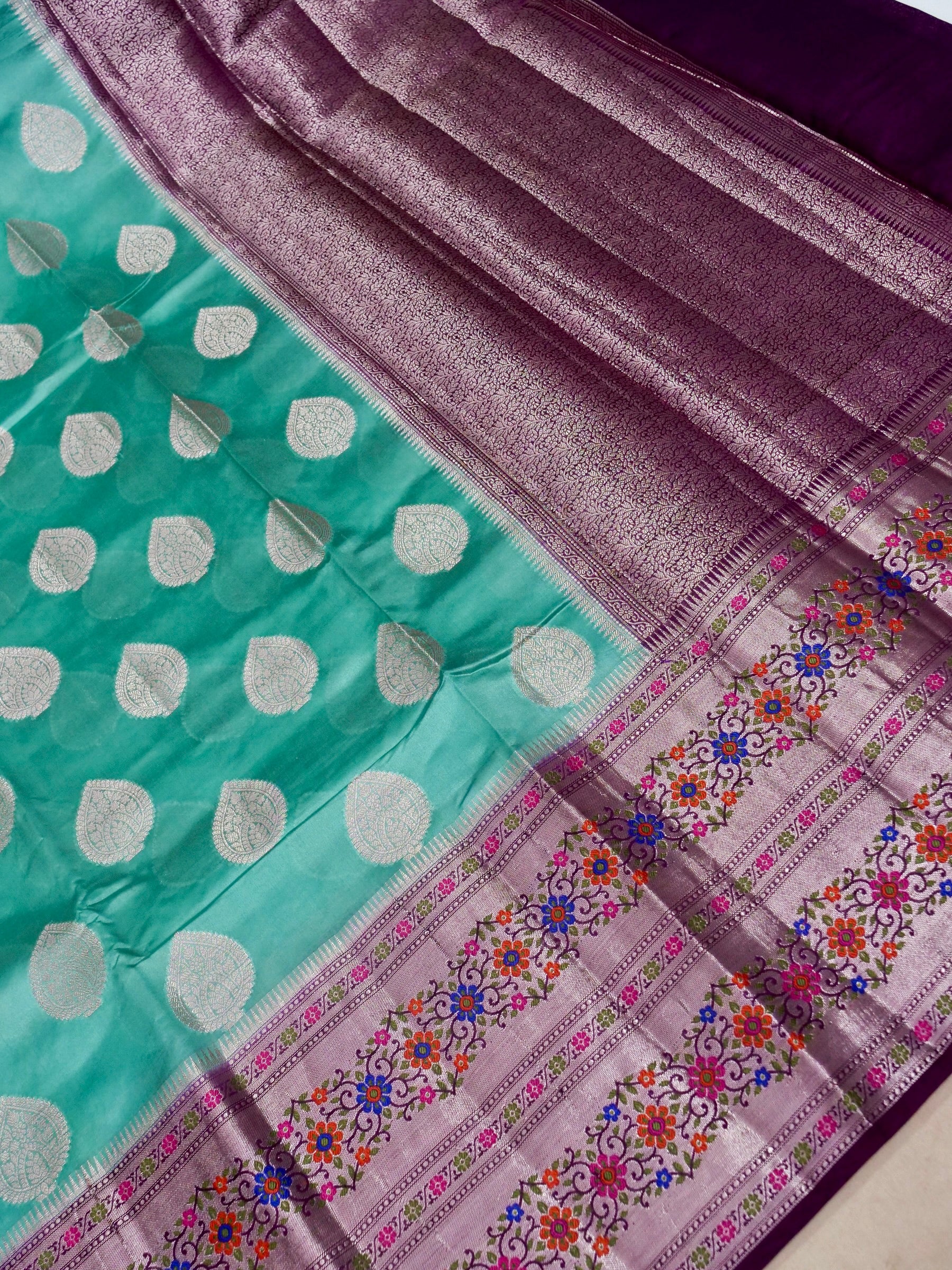 Banarasi Pure Dupion Silk Allover Zari Zjaal Design with Tilfi Meena in Border Allover Saree