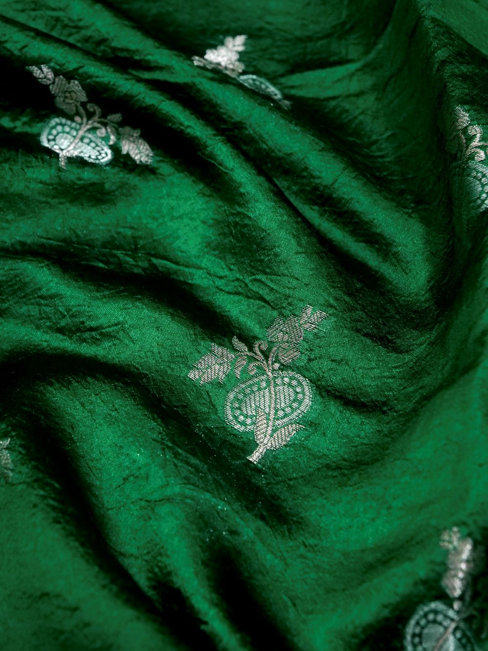 Banarasi Pure Mango Silk Allover Zari Buti