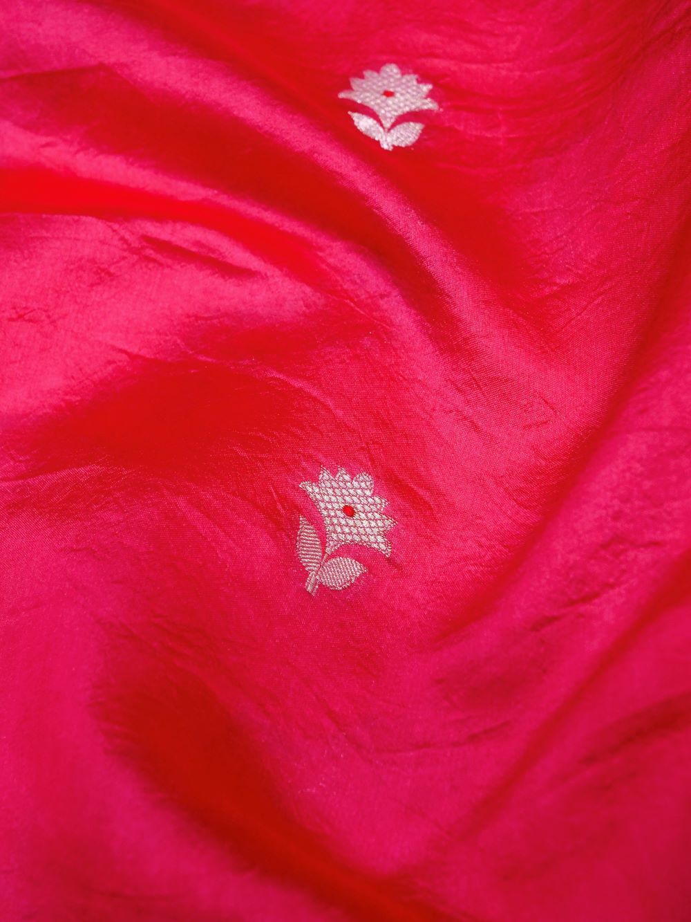 Banarasi Pure Mango Silk Allover Zari Buti with Resham Meena