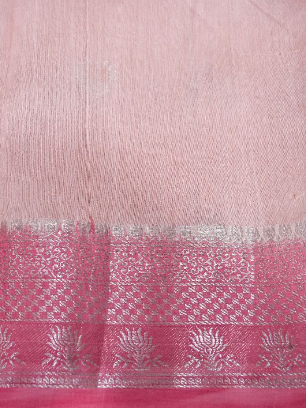 Banarasi Pure Organza Silk with Tissue Stripe Zari Buti and Hand Brushing