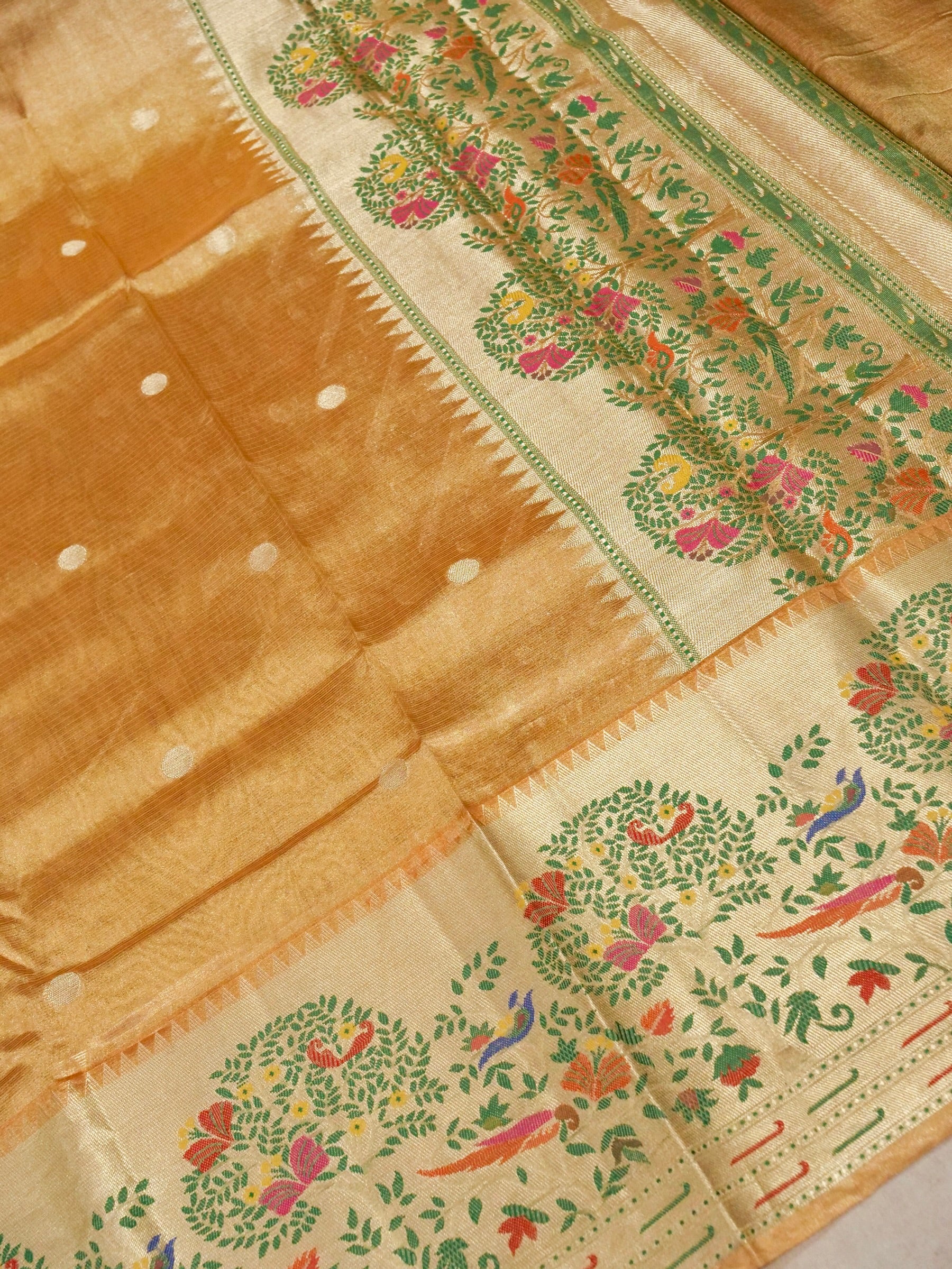 Banarasi Pure Tissue Silk Reshmi Zari Paithni Border and Pallu