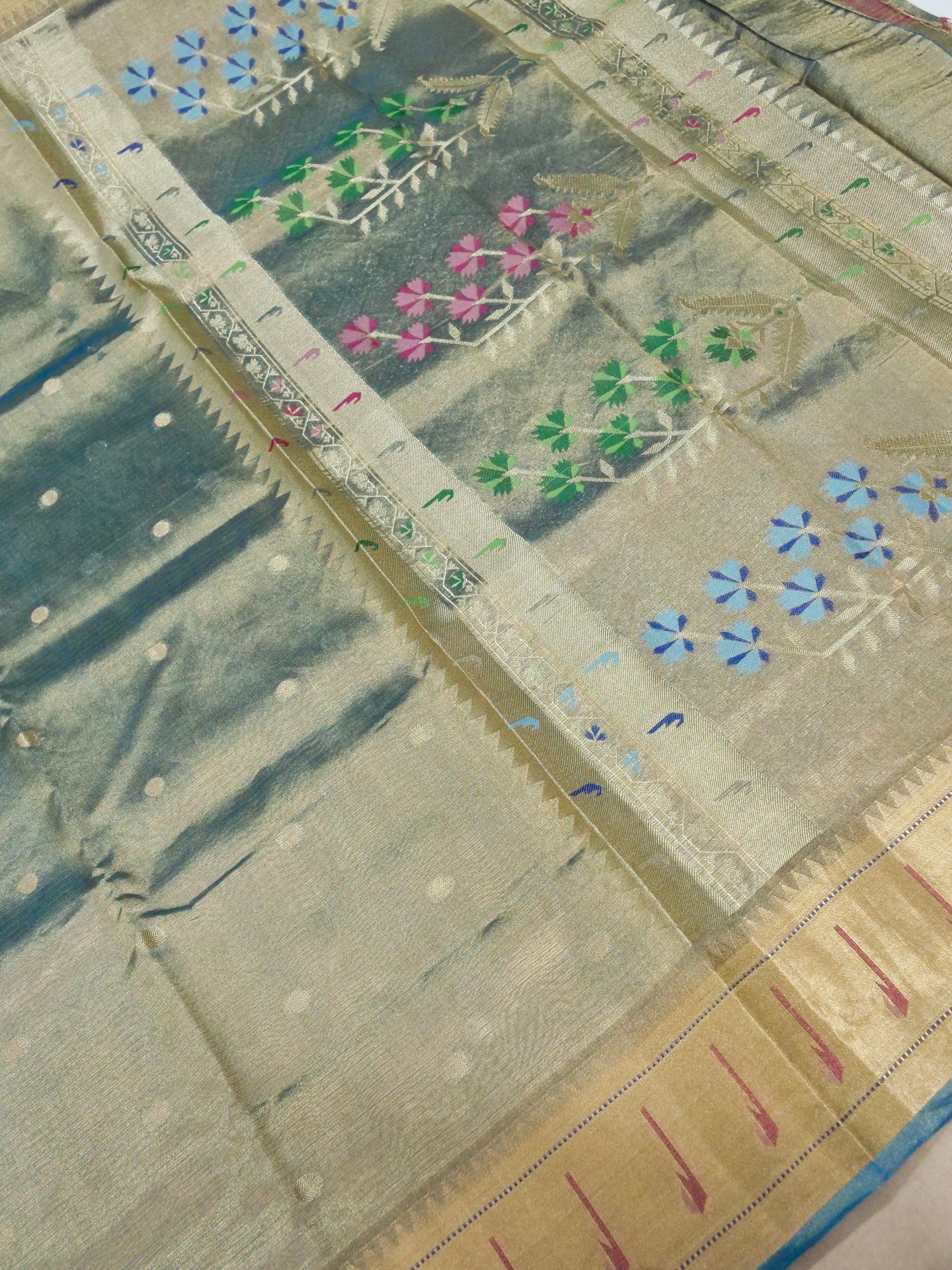 Banarasi Pure Tissue Silk with Resham Meena