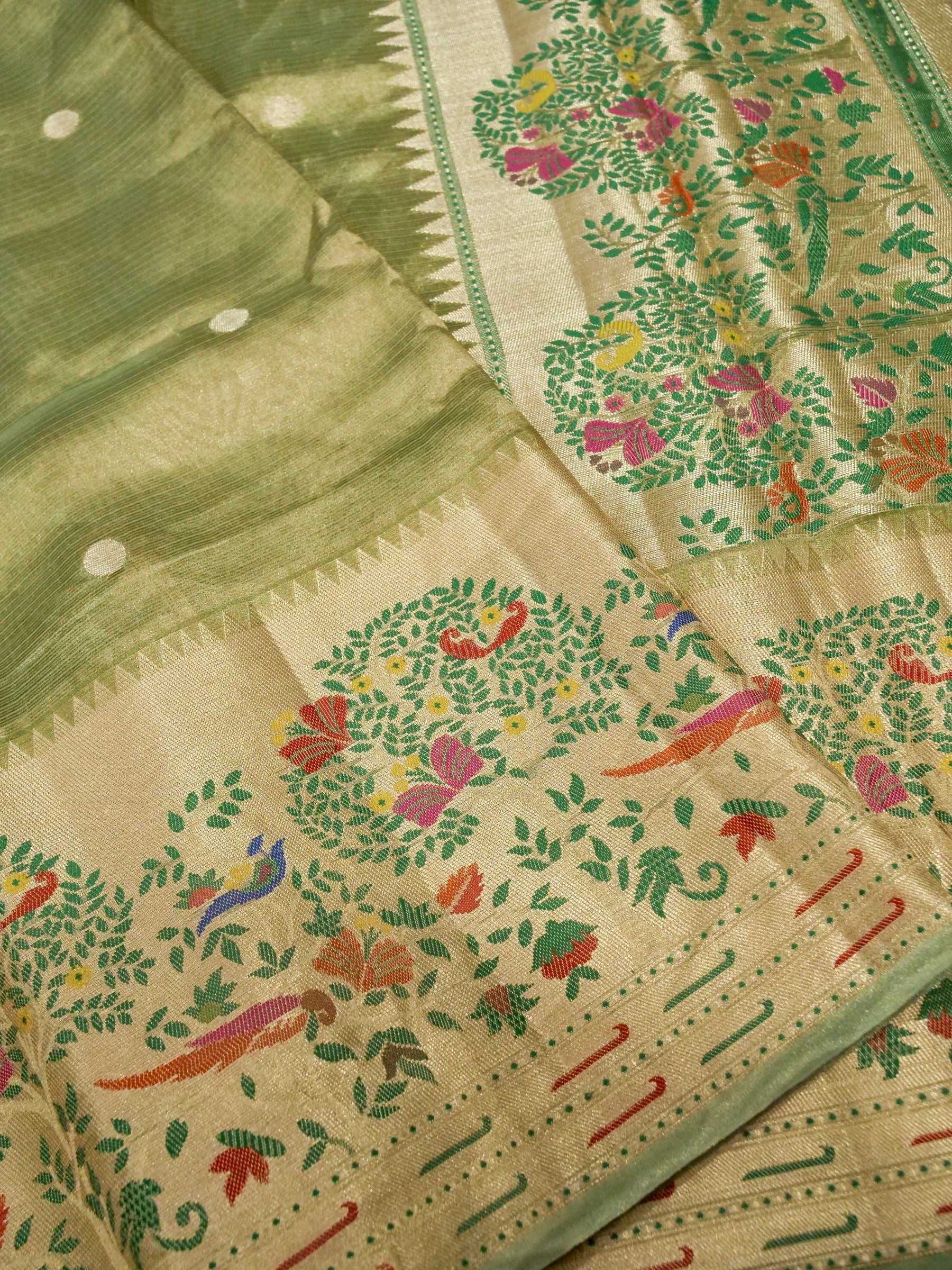 Banarasi Pure Tissue Silk with Resham Meena