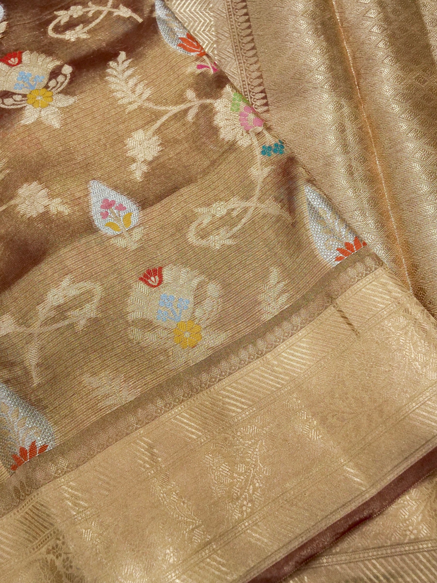 Banarasi Pure Tissue Silk with Resham Meena