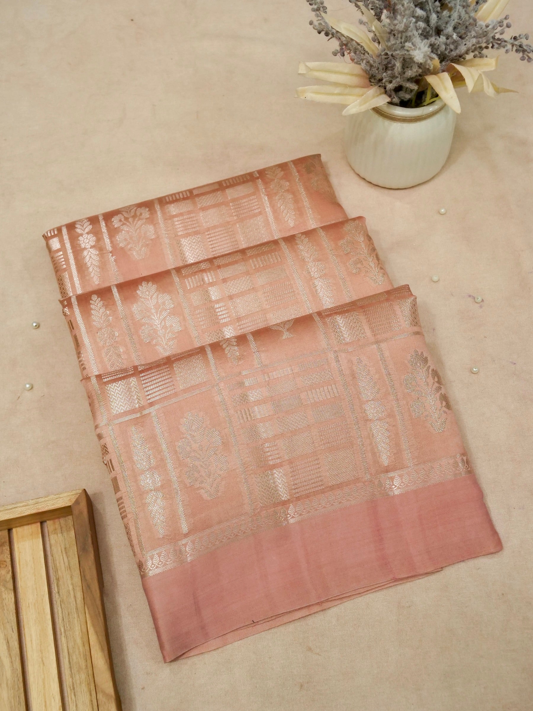 Banarasi Mango Silk Allover Zari Patta with Satan Border