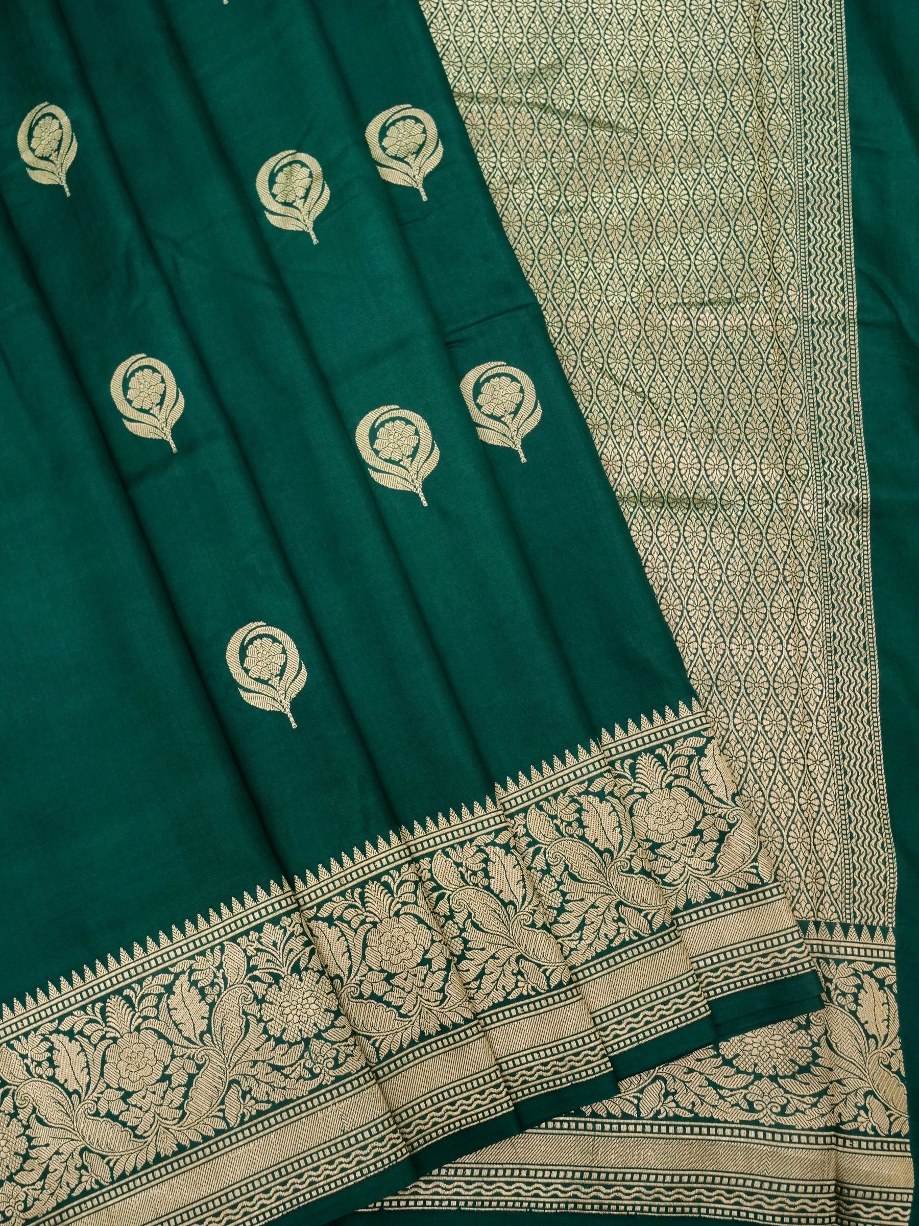 Banarasi handloom pure raw mango kadwa buti design with blouse