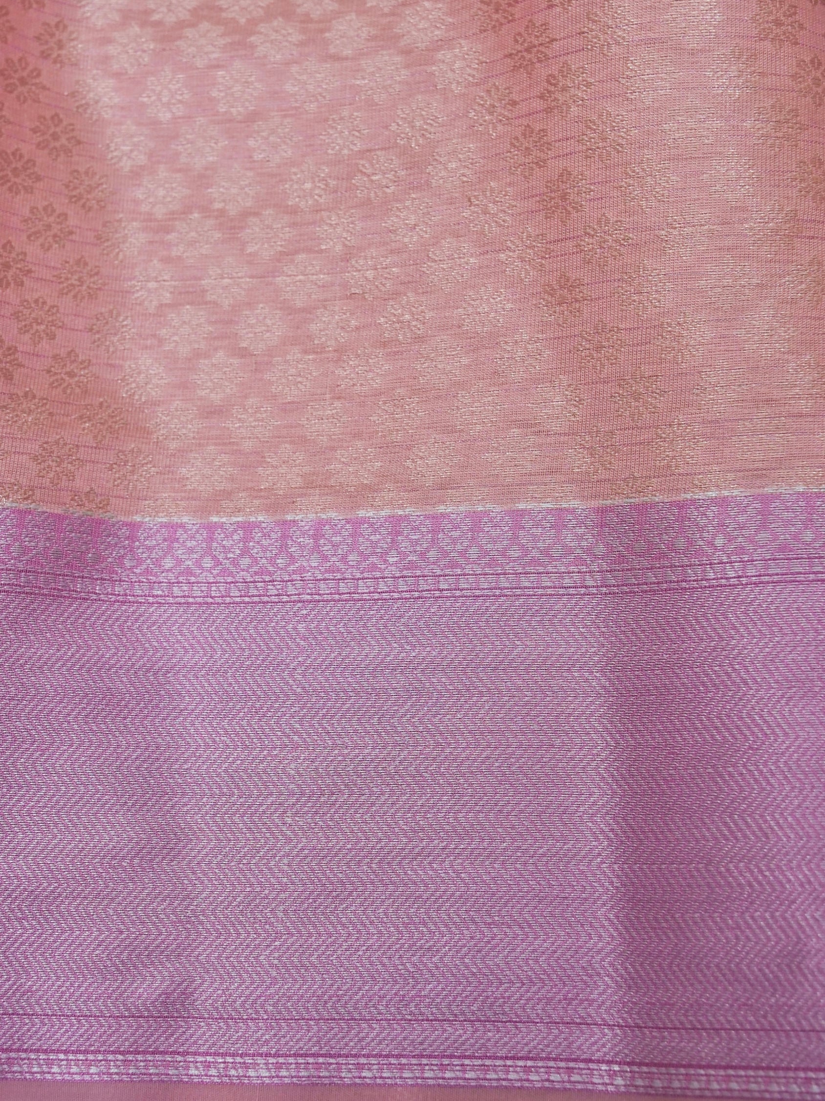 Cotton moti silk zari linning with tissue jari buta border with rich pallu and jacquard Blouse