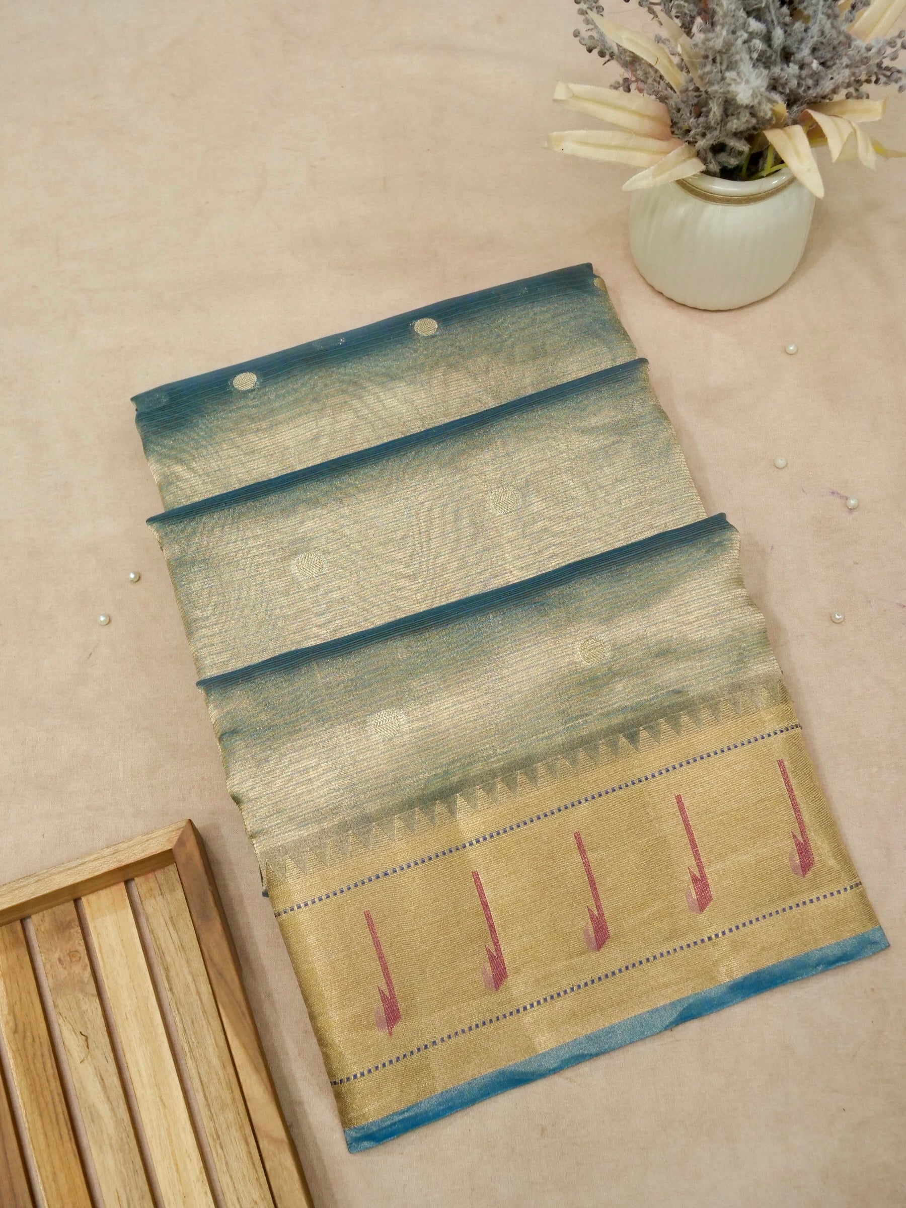 Banarasi Pure Tissue Silk with Resham Meena