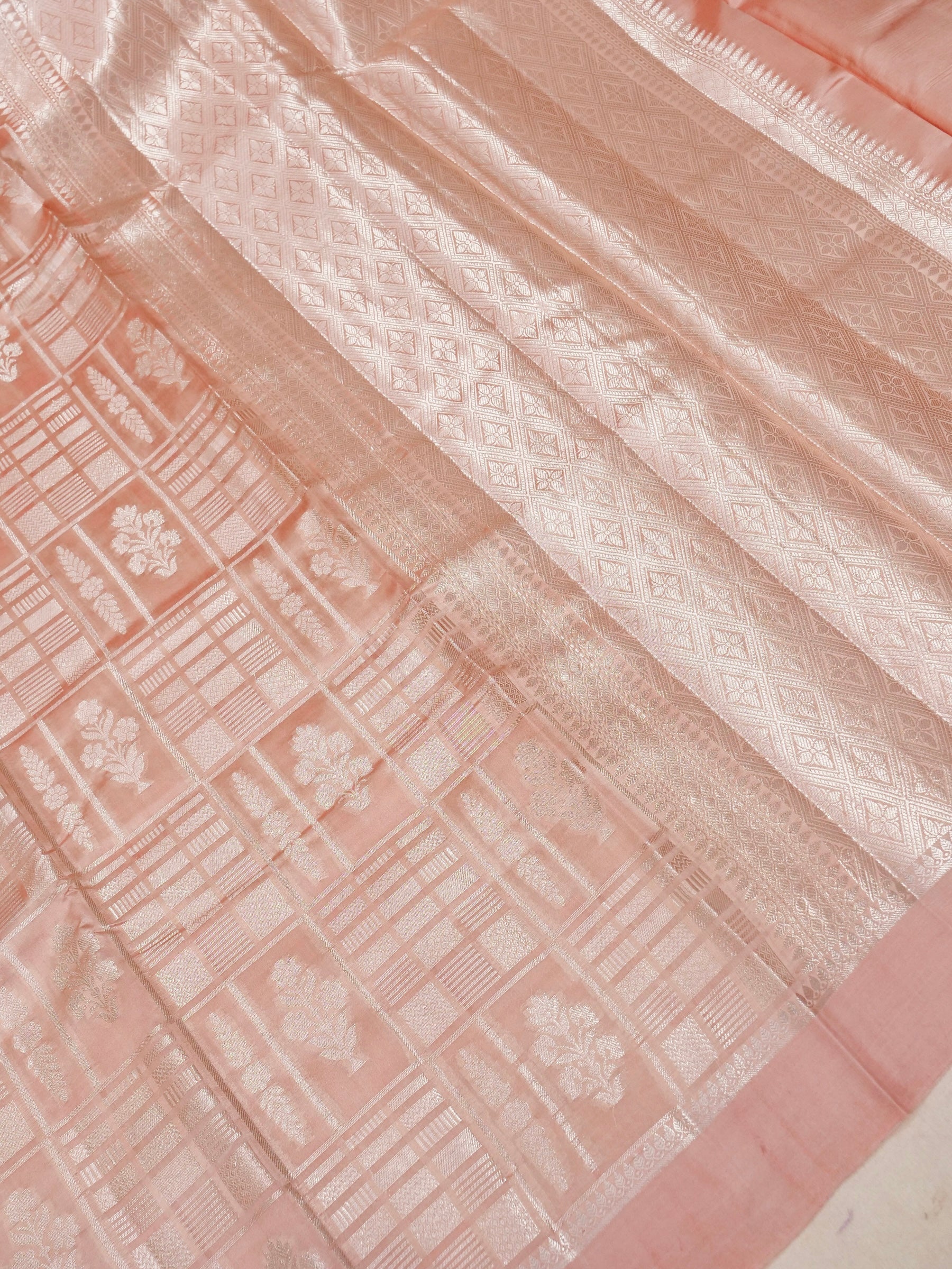 Banarasi Mango Silk Allover Zari Patta with Satan Border