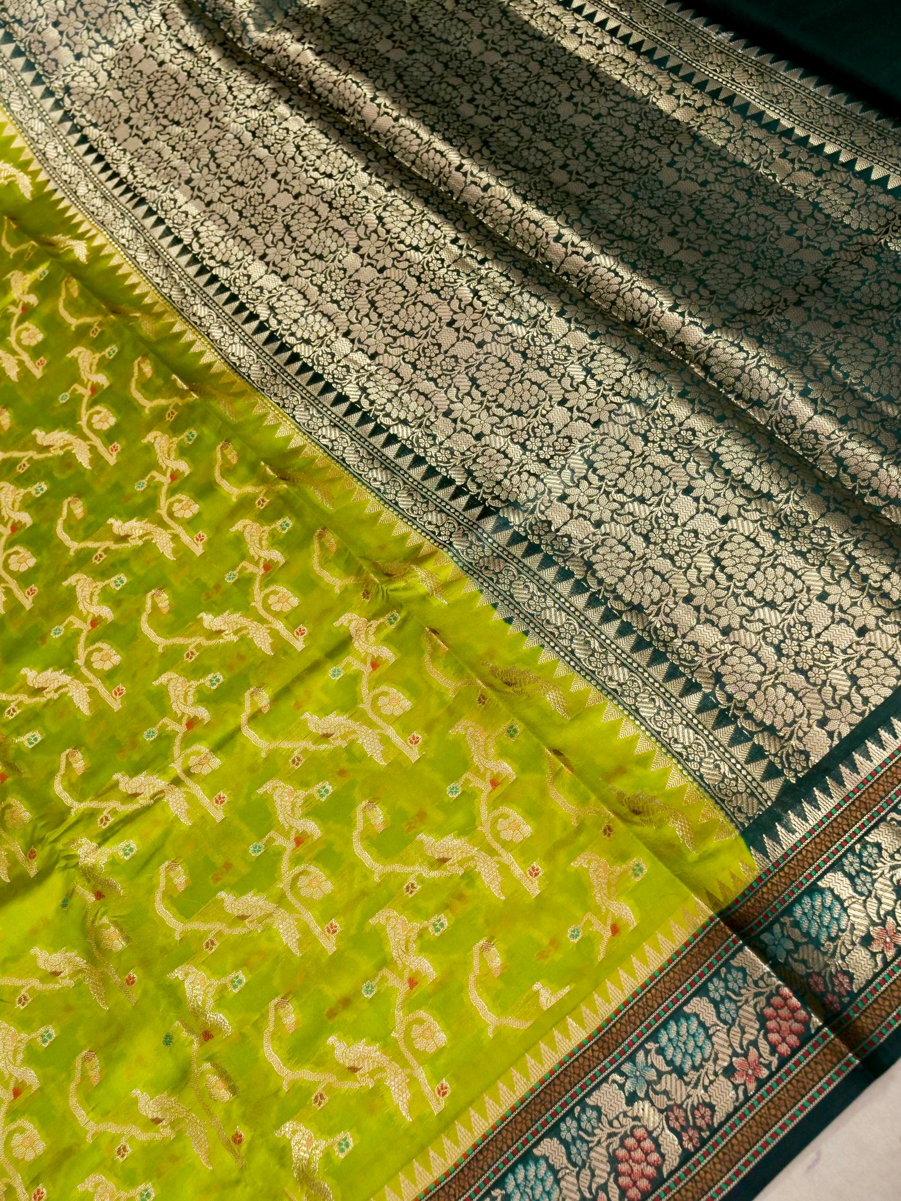 Banarasi Pure Dupion Silk Allover Zari Zjaal Design with Tilfi Meena in Border Allover Saree