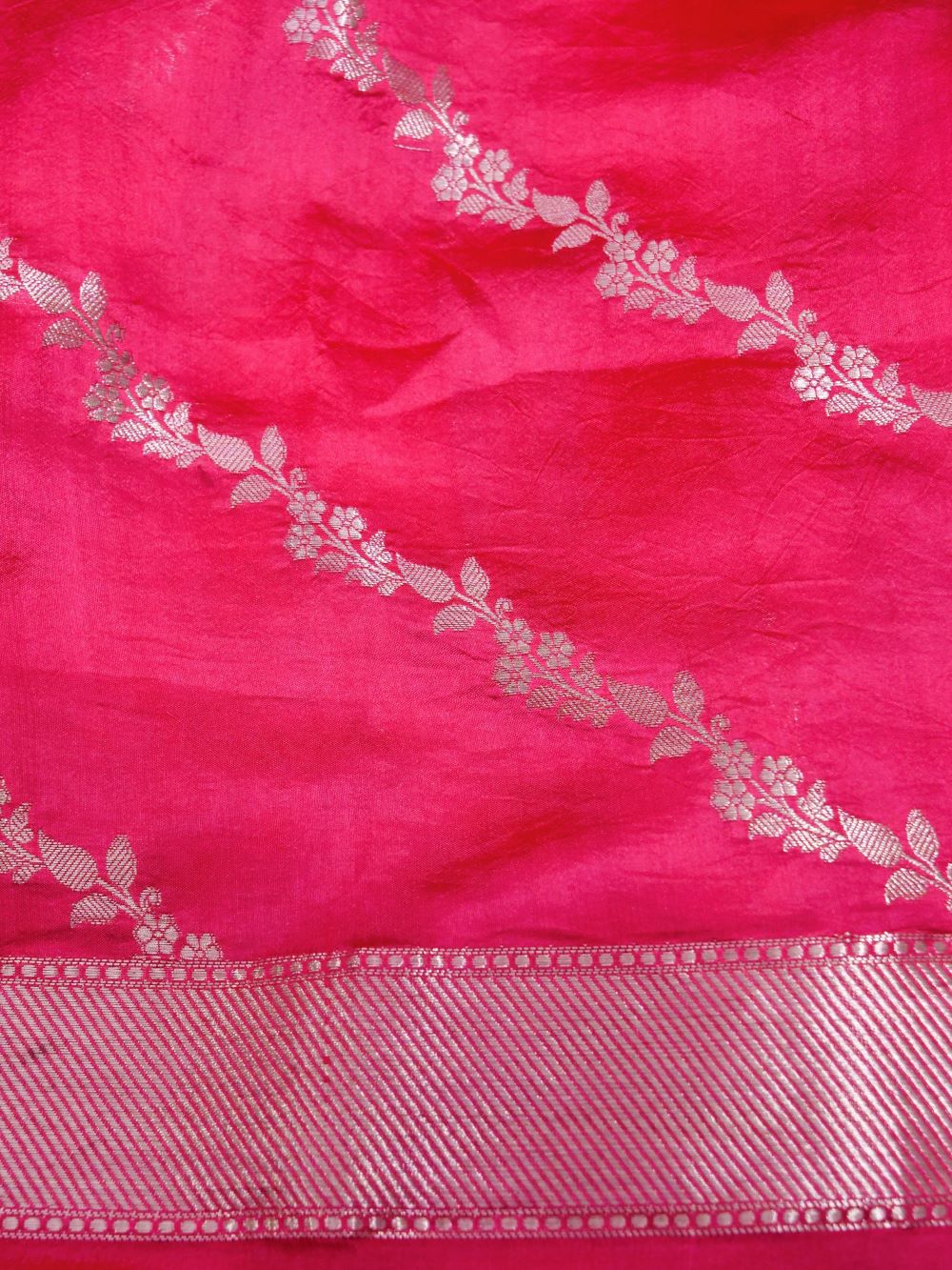 Banarasi Pure Mango Silk Allover Zari Buti with Resham Meena