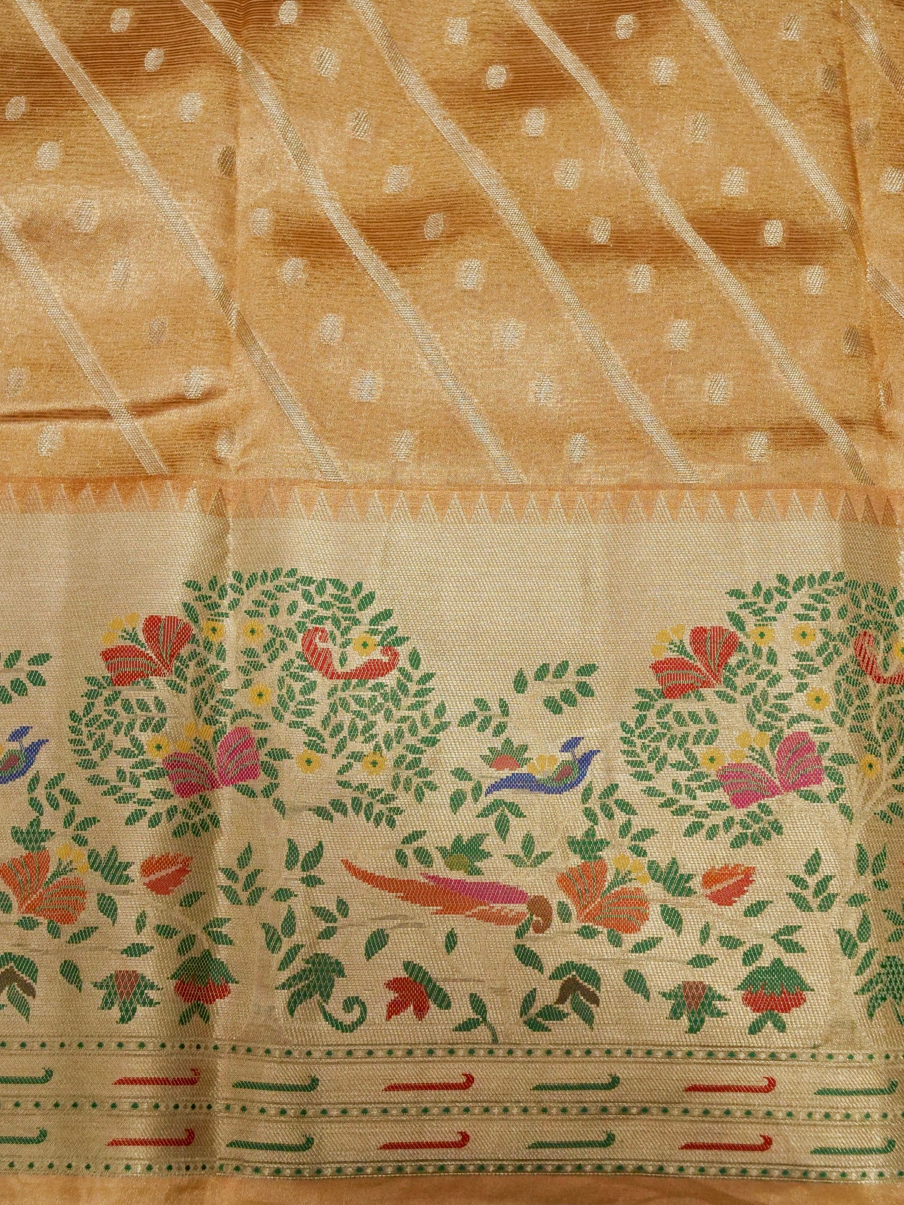 Banarasi Pure Tissue Silk Reshmi Zari Paithni Border and Pallu