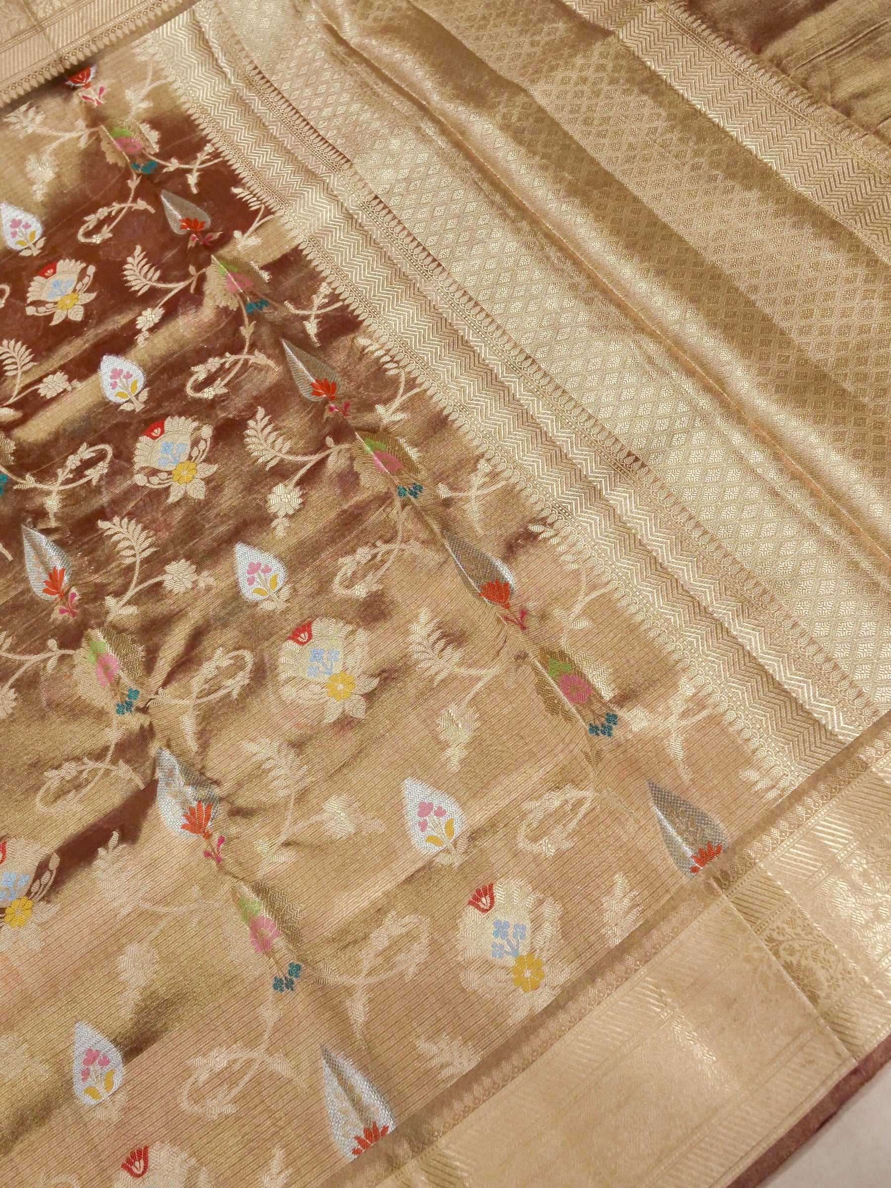 Banarasi Pure Tissue Silk with Resham Meena