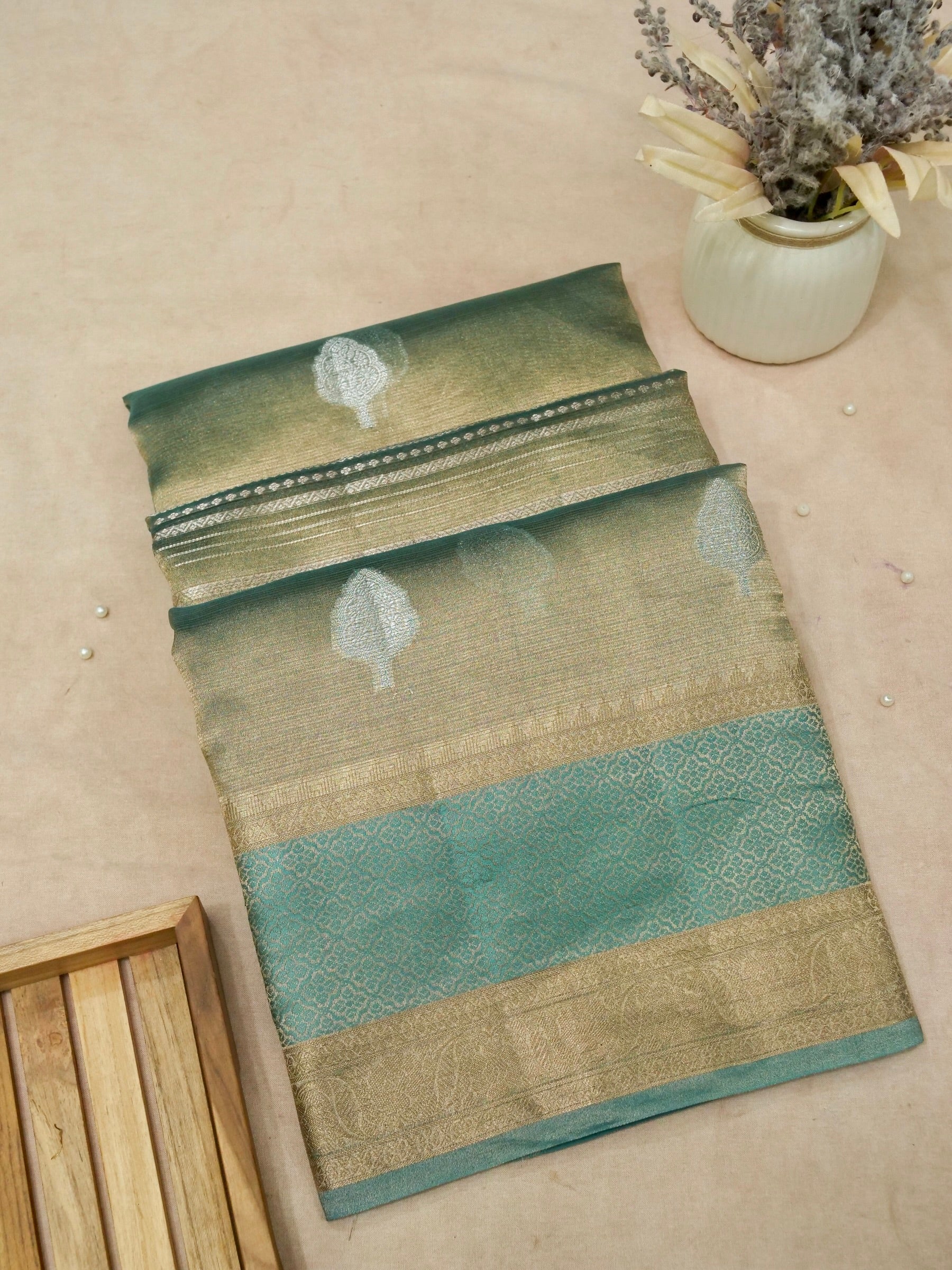 Banarasi Pure Tissue Silk with Resham Meena