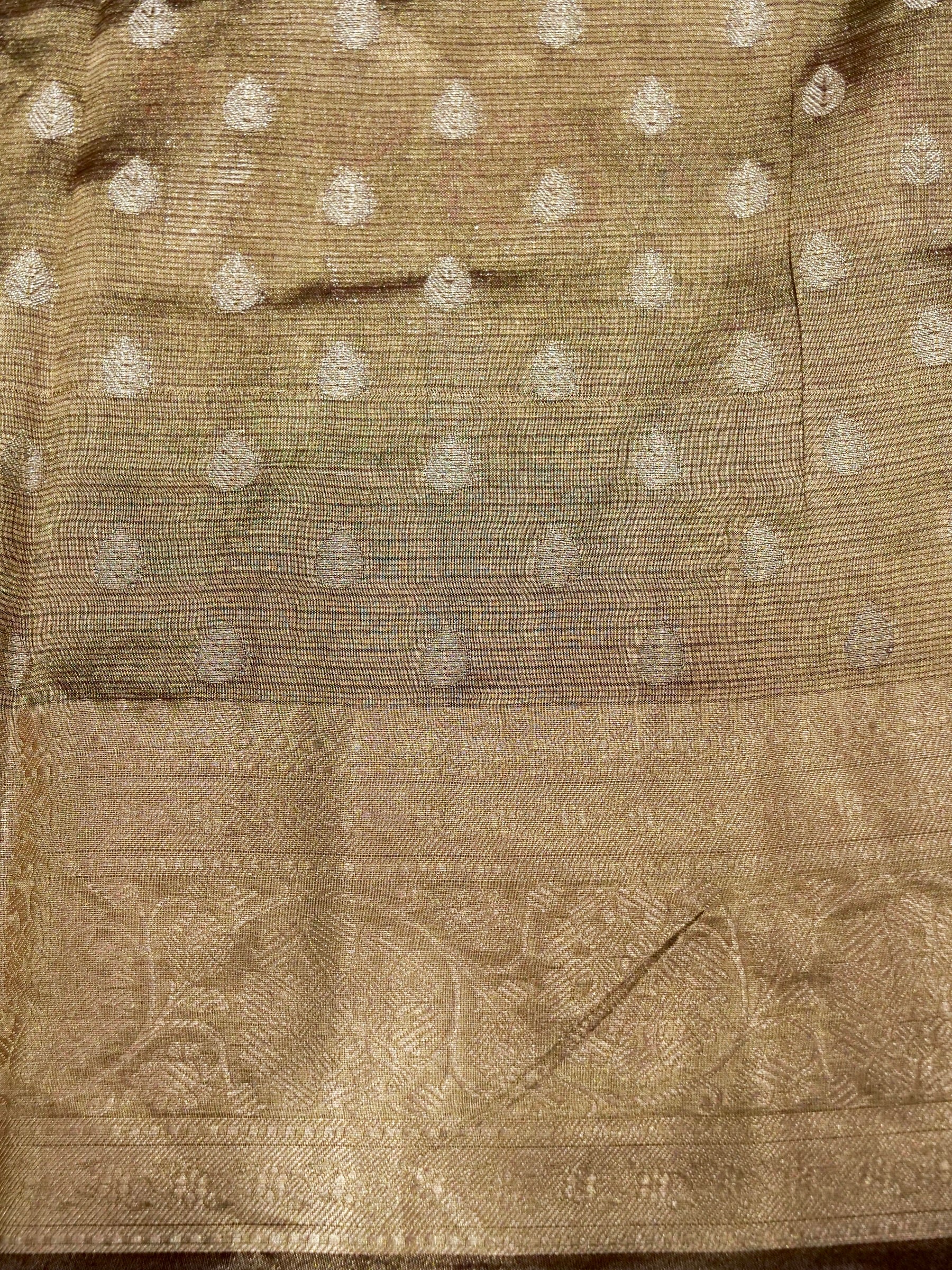 Banarasi Pure Tissue Silk with Resham Meena Attached Blouse